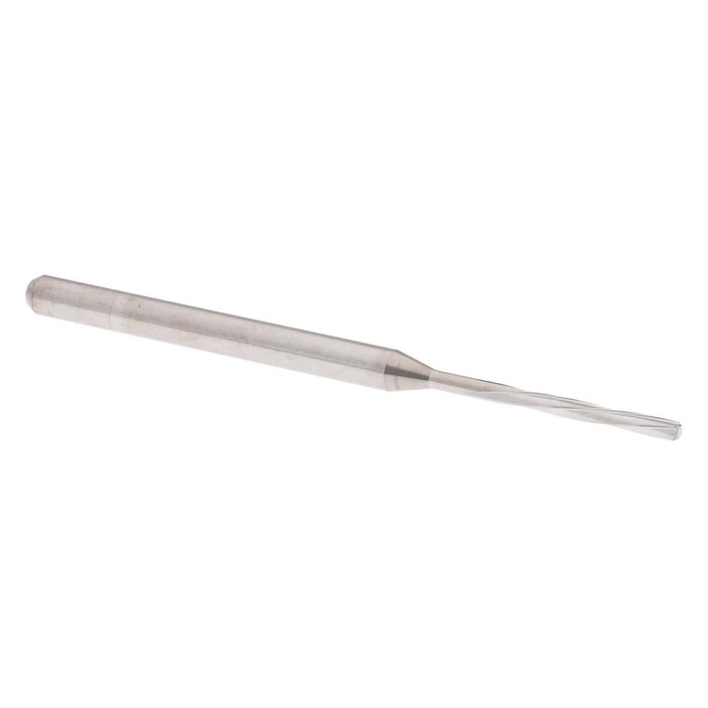 Hertel MR34-0543.406 Chucking Reamer 1.38 mm Dia, 50 mm OAL, 10 mm Flute Length, Spiral Flute, Straight-Cylindrical Shank, Solid Carbide