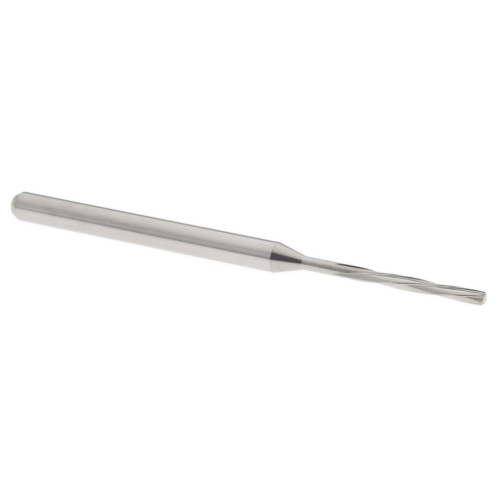 Hertel MR34-0527.406 Chucking Reamer 1.34 mm Dia, 50 mm OAL, 10 mm Flute Length, Spiral Flute, Straight-Cylindrical Shank, Solid Carbide