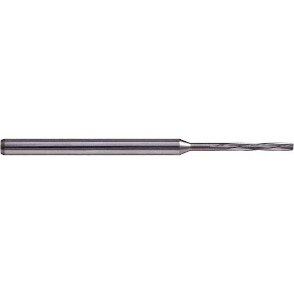 Hertel MR34-0161.099 Chucking Reamer 0.41 mm Dia, 50 mm OAL, 2.50 mm Flute Length, Spiral Flute, Straight-Cylindrical Shank, Solid Carbide