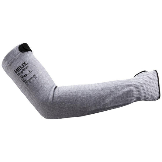 HexArmor 2045 Sleeves Size Universal  Material HPPE  Color Gray  Closure Type Slip-On  Overall Length 18.00in  ANSI/ISEA Cut Resistance Level A5