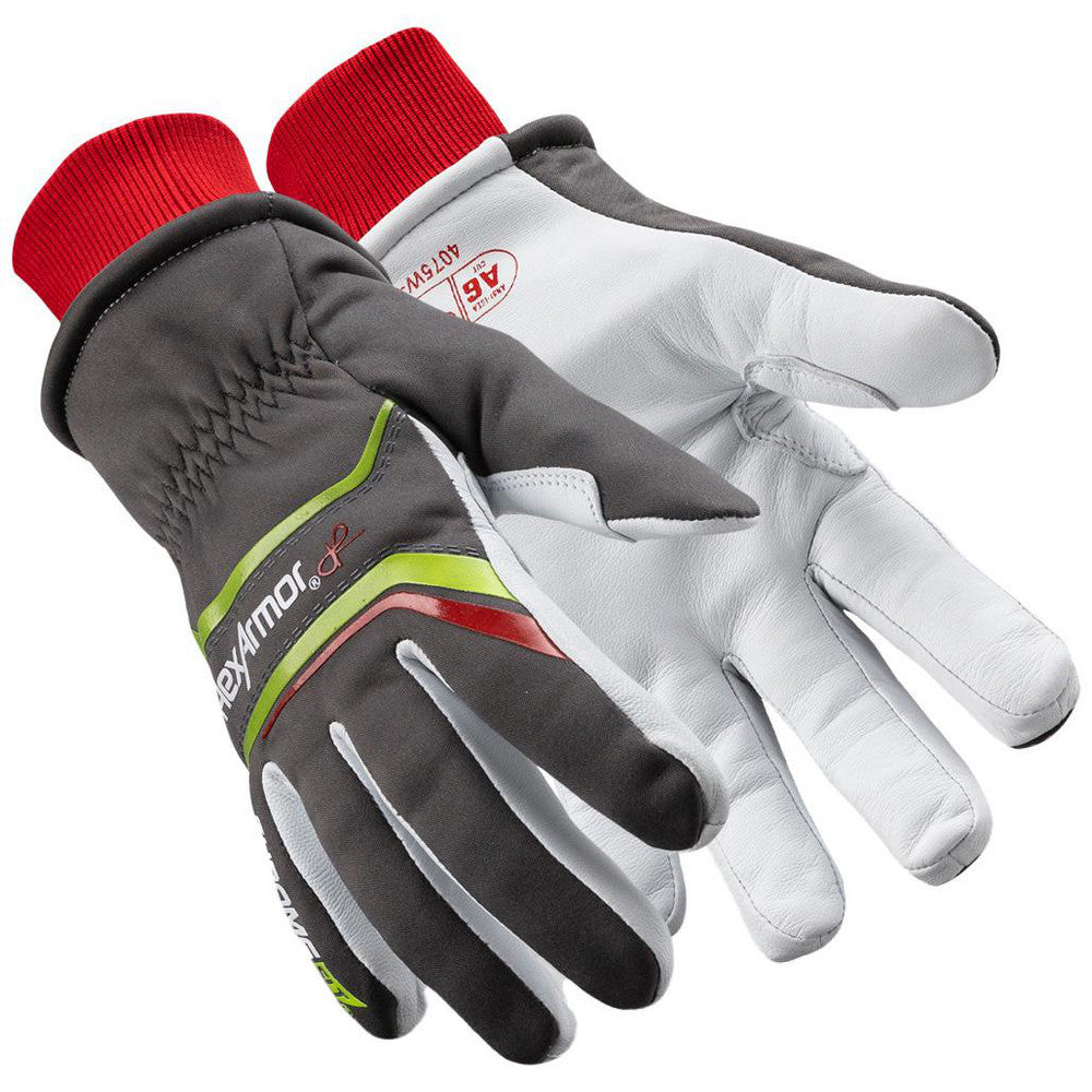 HexArmor 4075W-S (7) Work & General Purpose Gloves Glove Material Goatskin Leather, C100 Thinsulate  Lining Material Cotton/Polyester  Back Material Polyester  Cuff Style Knit  Primary Material Leather  Coating Material Uncoated