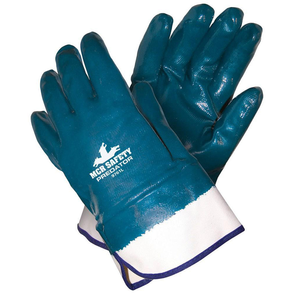 MCR Safety 9761 Work Gloves PredatorÂ® 9761, Size Large, Nitrile-Coated Nitrile, General Purpose