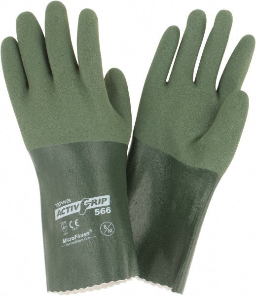 PIP 56-AG566/M Chemical Resistant Gloves ActivGripâ„¢ ActivGrip, Size Medium, Nitrile-Coated, Nitrile, Supported