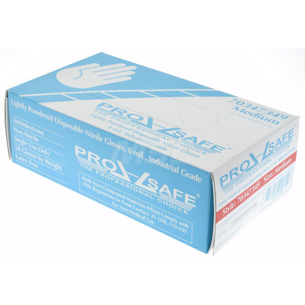 PRO-SAFE 63-338/M Disposable Glove Size Medium, 8.0 mil, Nitrile, General Purpose Grade, Powdered