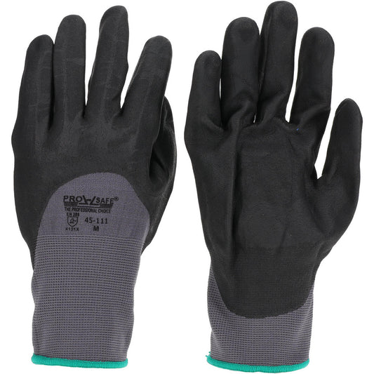 PRO-SAFE 45-111-M Work Gloves PRO-SAFE Size Medium, Nitrile-Coated Nylon, General Purpose