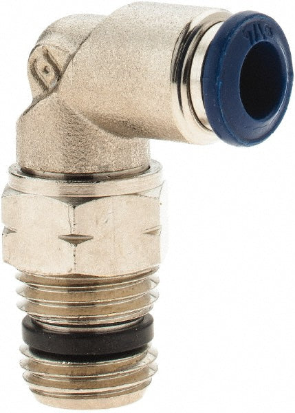 Aignep USA 88110-04-04 Push-to-Connect Tube x Male x Tube x Male NPTF Fitting Swivel Elbow, NPTF, 1/4" OD