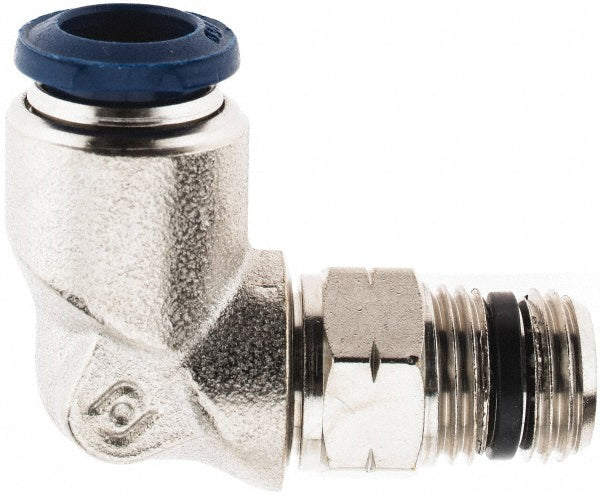 Aignep USA 88110-06-04 Push-to-Connect Tube x Male x Tube x Male NPTF Fitting Swivel Elbow, NPTF, 3/8" OD