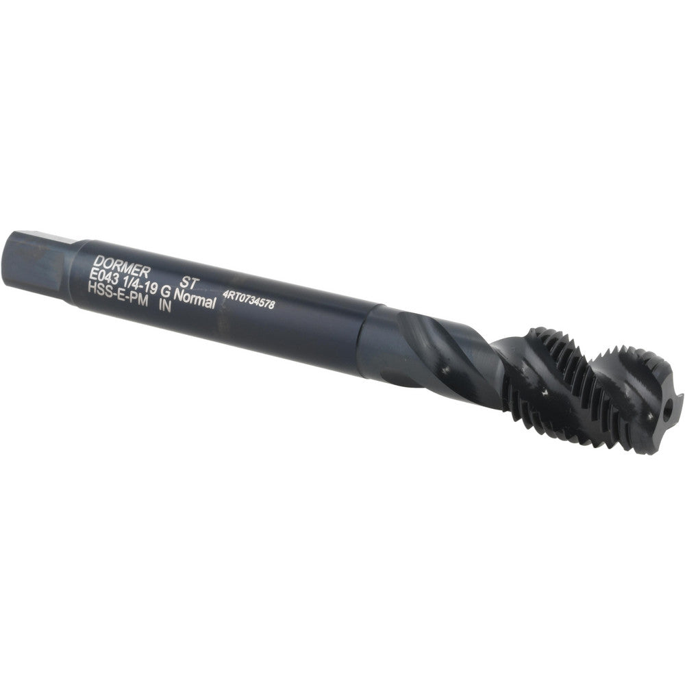 Dormer Pramet 5973964 British Standard Pipe Tap 1/4-19 G(BSP), Bottoming Chamfer, 3 Flute