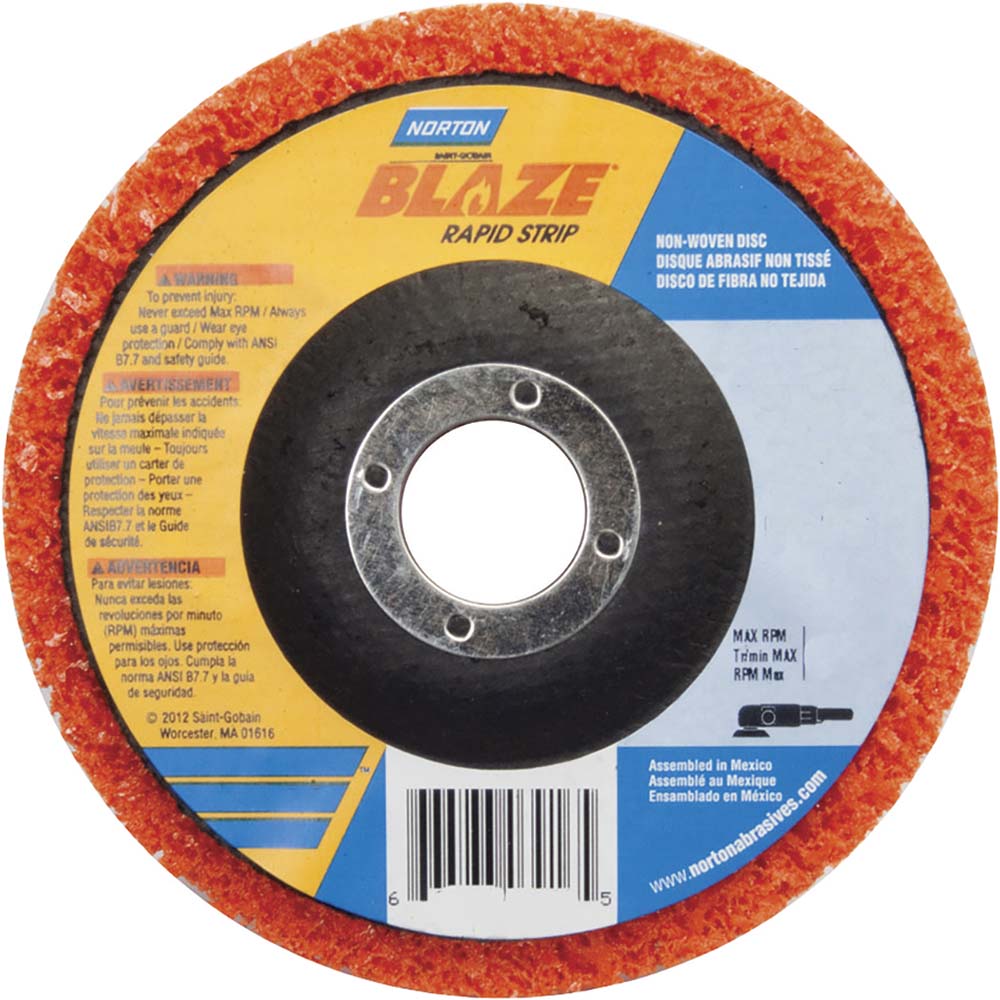 Norton 66623303783 Deburring Disc 4-1/2" Dia, 7/8" Hole, Extra Coarse Grade, Aluminum Oxide/Ceramic