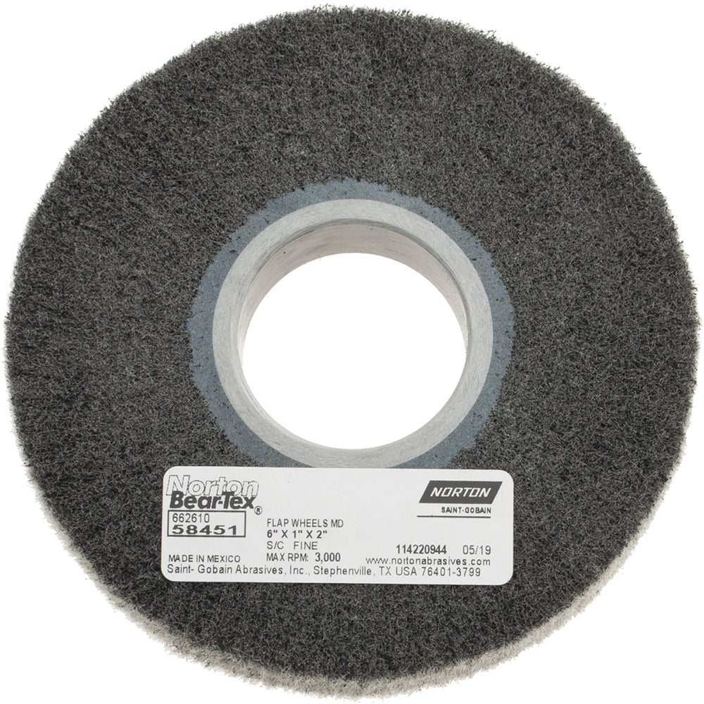 Norton 66261058451 6 x 1" 220 Grit Silicon Carbide Unmounted Flap Wheel