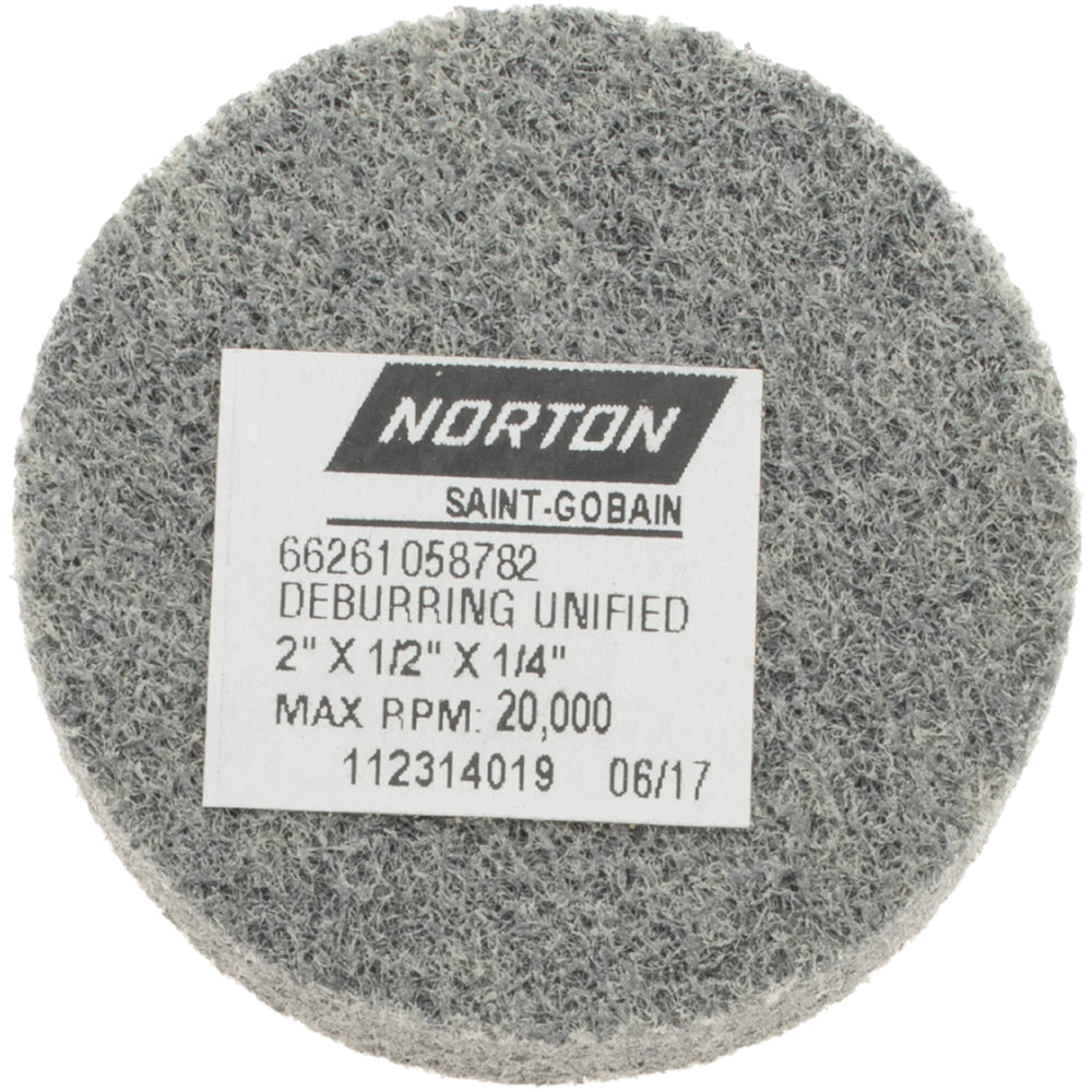 Norton 66261058782 Deburring Wheel  2" Dia,  1/2" Face Width,  1/4" Hole,  N/A Silicon Carbide