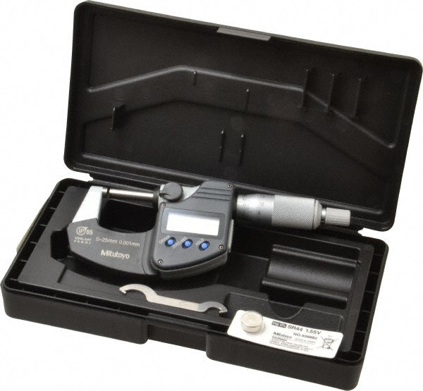 Mitutoyo 293-230-30 Electronic Outside Micrometer Solid Carbide Face, IP65