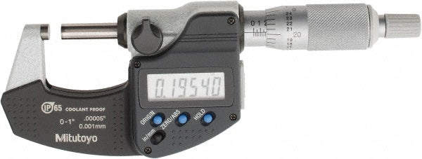 Mitutoyo 293-330-30 Electronic Outside Micrometer 1" Max, Solid Carbide Face, IP65