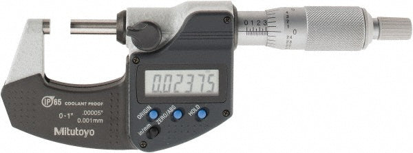 Mitutoyo 293-340-30 Electronic Outside Micrometer 1" Max, Solid Carbide Face, IP65