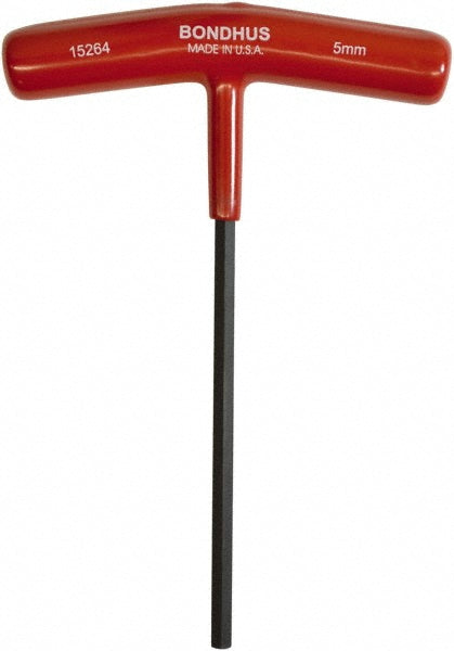 Bondhus 15264 Hex Key 5.00 mm Hex, Hex End, T-Handle Cushion Grip