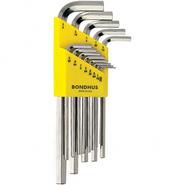Bondhus 16137 Hex Key Sets Ball End No  Tool Type Hex  Handle Type L-Handle  Measurement Type SAE  Hex Size 0.05 in 1/16 in 1/4 in 1/8 in 3/16 in 3/32 in 3/8 in 5/16 in 5/32 in 5/64 in 7/32 in 7/64 in 9/64 in  Hex Size Range (Inch) 0.050 - 3/8