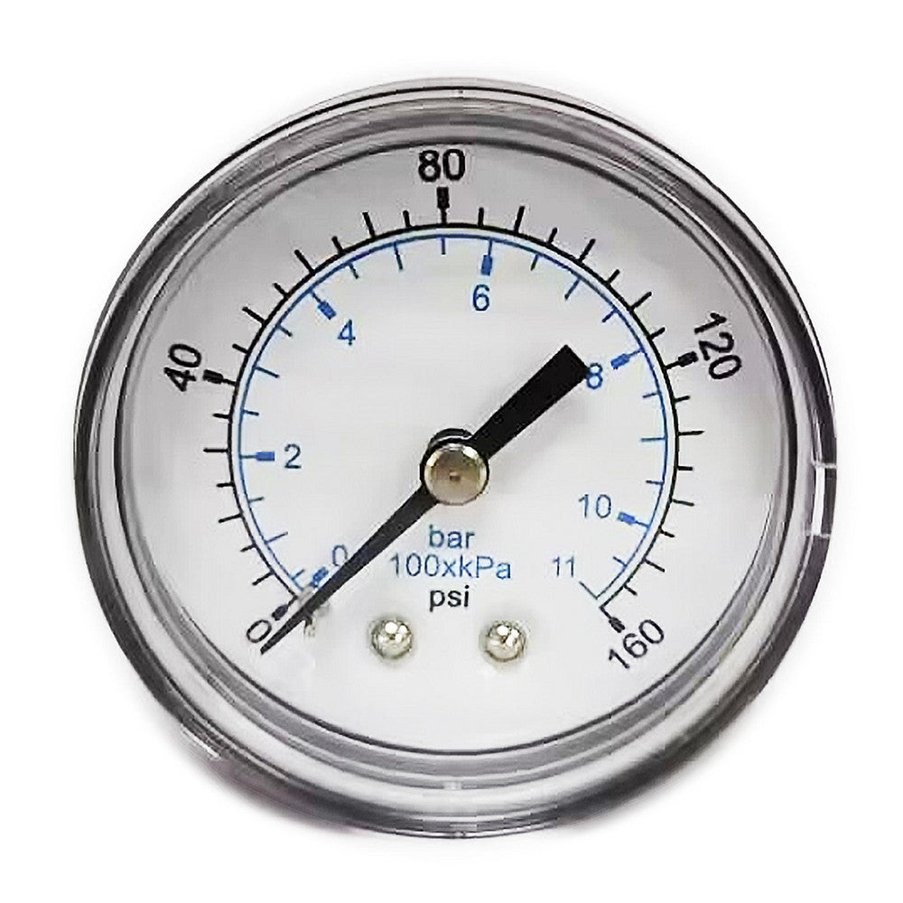 Value Collection 111CB20160 Pressure Gauge 2" Dial, 160 psi, 1/4" Thread, NPT, Center Back Mount