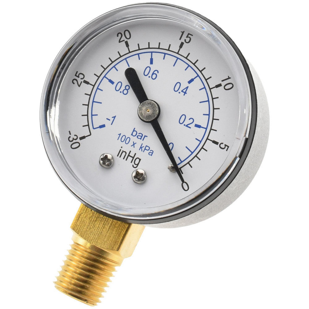 Value Collection 111CL20VAC Pressure Gauge 2" Dial, 1/4" Thread, NPT, Lower Mount
