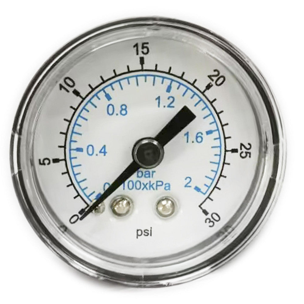 Value Collection 115AB15030 Pressure Gauge 1-1/2" Dial, 30 psi, 1/8" Thread, NPT, Center Back Mount