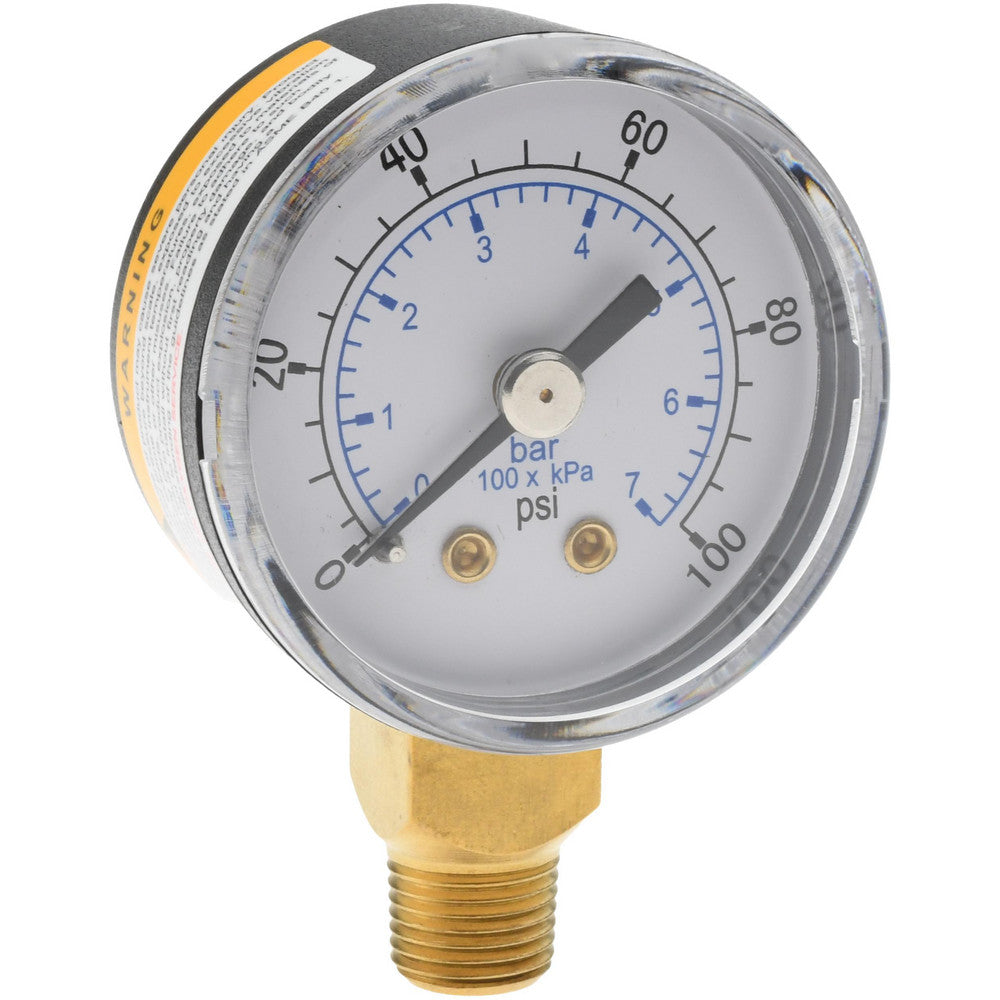 Value Collection 111CL15100 Pressure Gauge 1-1/2" Dial, 100 psi, 1/8" Thread, NPT, Lower Mount