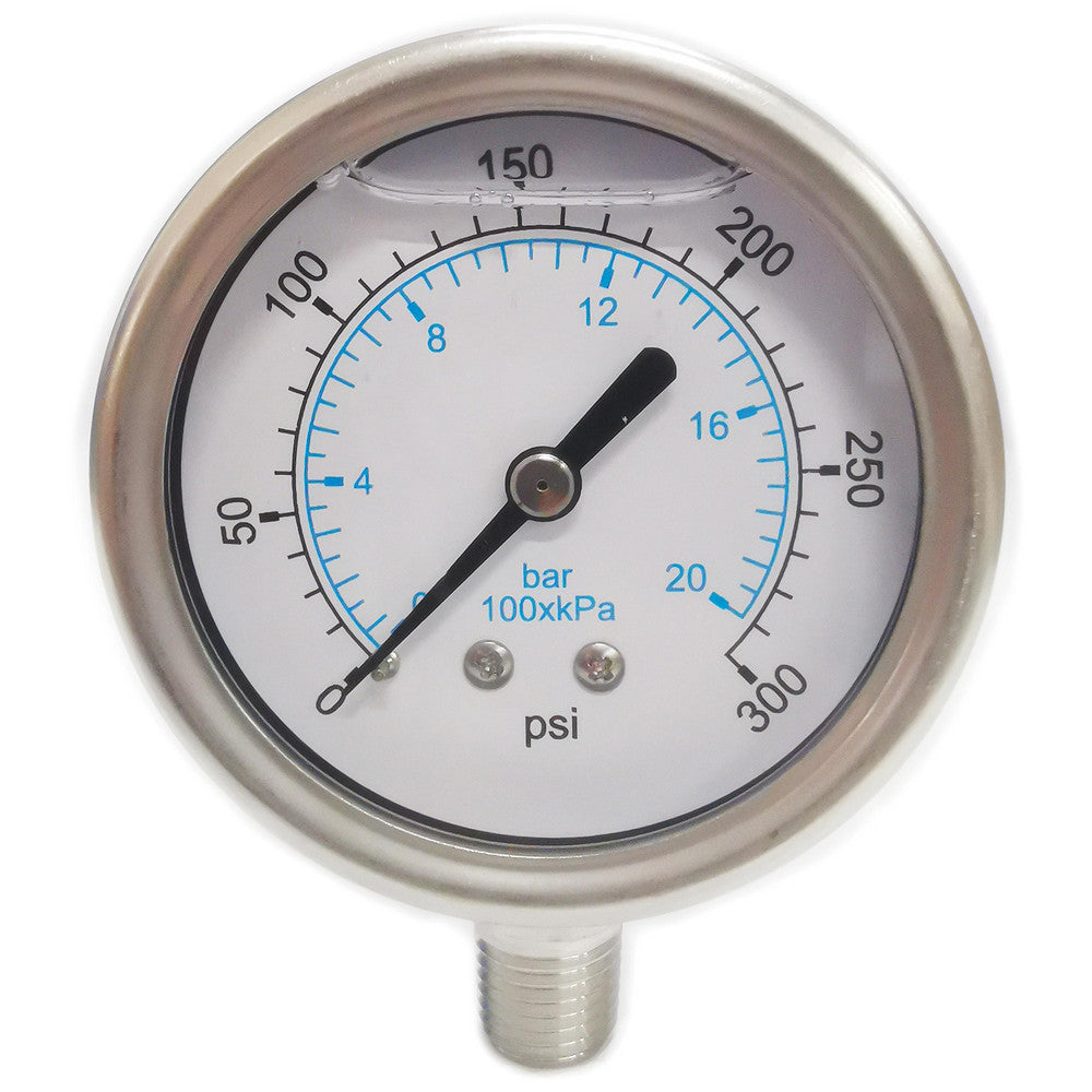 Value Collection 116AL25300 Pressure Gauge 2-1/2" Dial, 300 psi, 1/4" Thread, NPT, Lower Mount