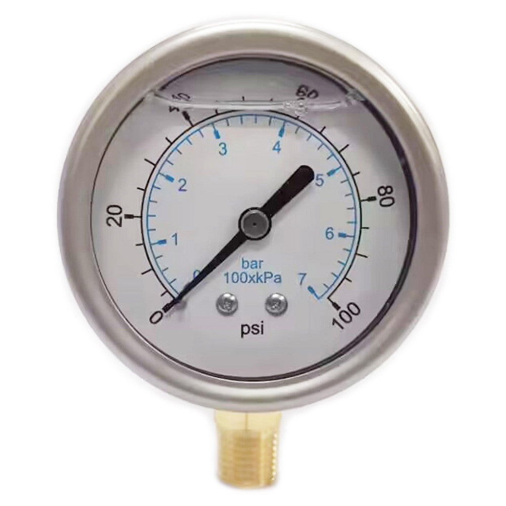 Value Collection 115AL25100 Pressure Gauge 2-1/2" Dial, 100 psi, 1/4" Thread, NPT, Lower Mount