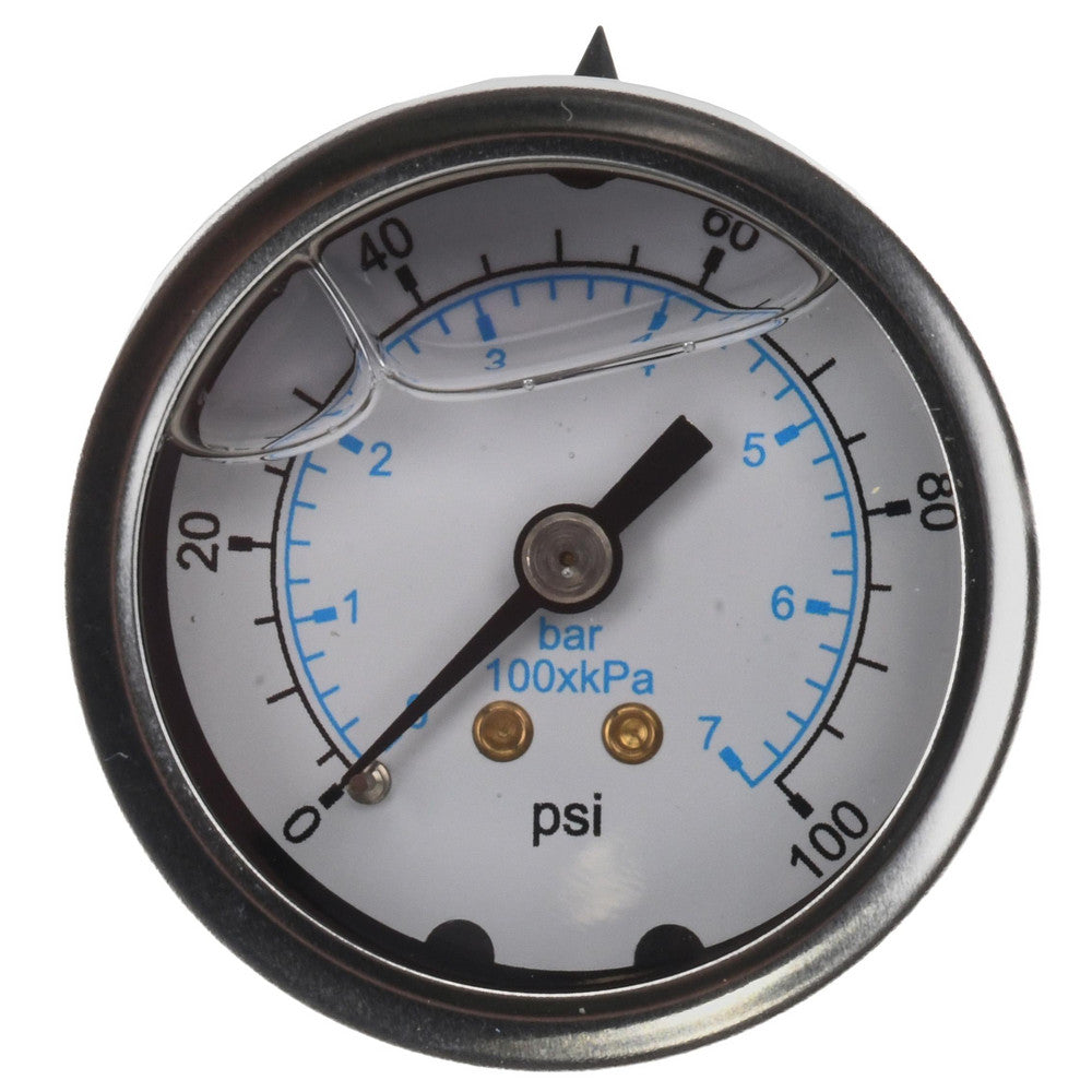 Value Collection 115AB20100 Pressure Gauge 2" Dial, 100 psi, 1/4" Thread, NPT, Center Back Mount