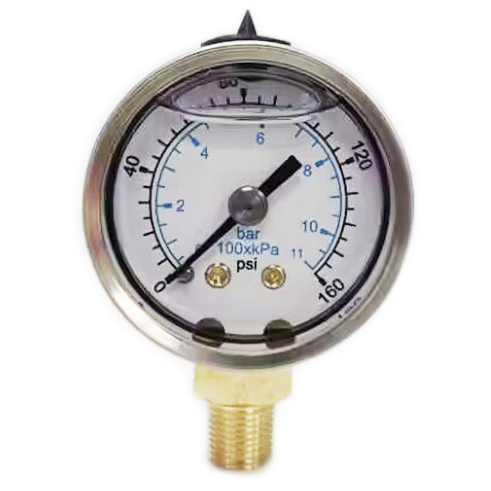 Value Collection 115AL15160 Pressure Gauge 1-1/2" Dial, 160 psi, 1/8" Thread, NPT, Lower Mount