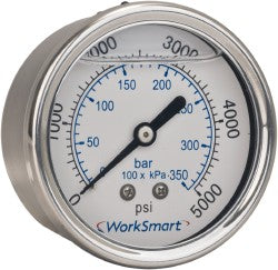 Value Collection 115AB25160 Pressure Gauge 2-1/2" Dial, 160 psi, 1/4" Thread, NPT, Center Back Mount
