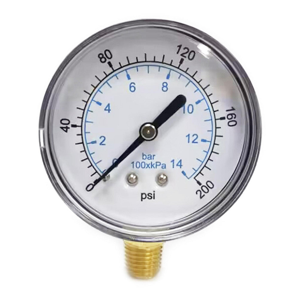 Value Collection 111CL25200 Pressure Gauge 2-1/2" Dial, 200 psi, 1/4" Thread, NPT, Lower Mount