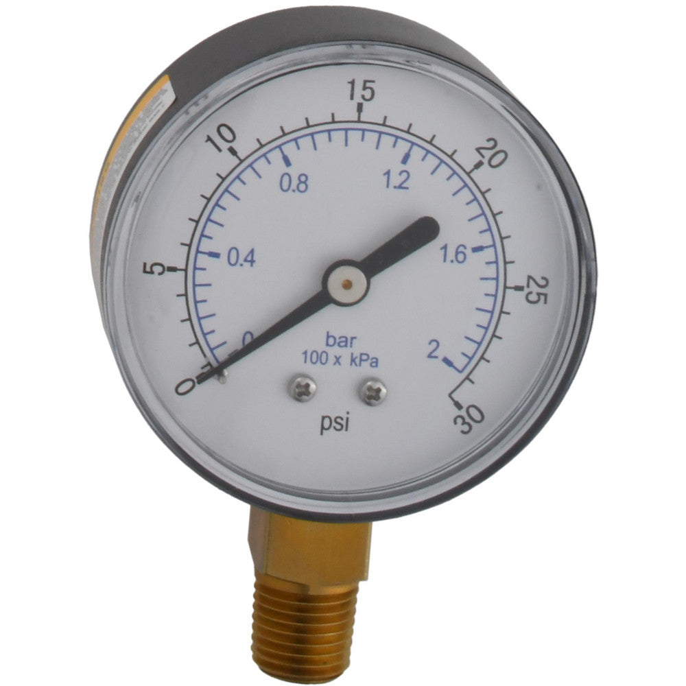 Value Collection 111CL25030 Pressure Gauge 2-1/2" Dial, 30 psi, 1/4" Thread, NPT, Lower Mount