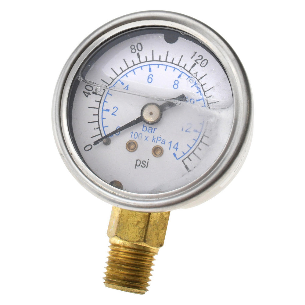 Value Collection 115AL20200 Pressure Gauge 2" Dial, 200 psi, 1/4" Thread, NPT, Lower Mount