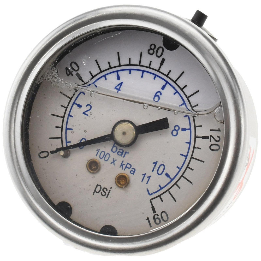 Value Collection 115AB20160 Pressure Gauge 2" Dial, 160 psi, 1/4" Thread, NPT, Center Back Mount