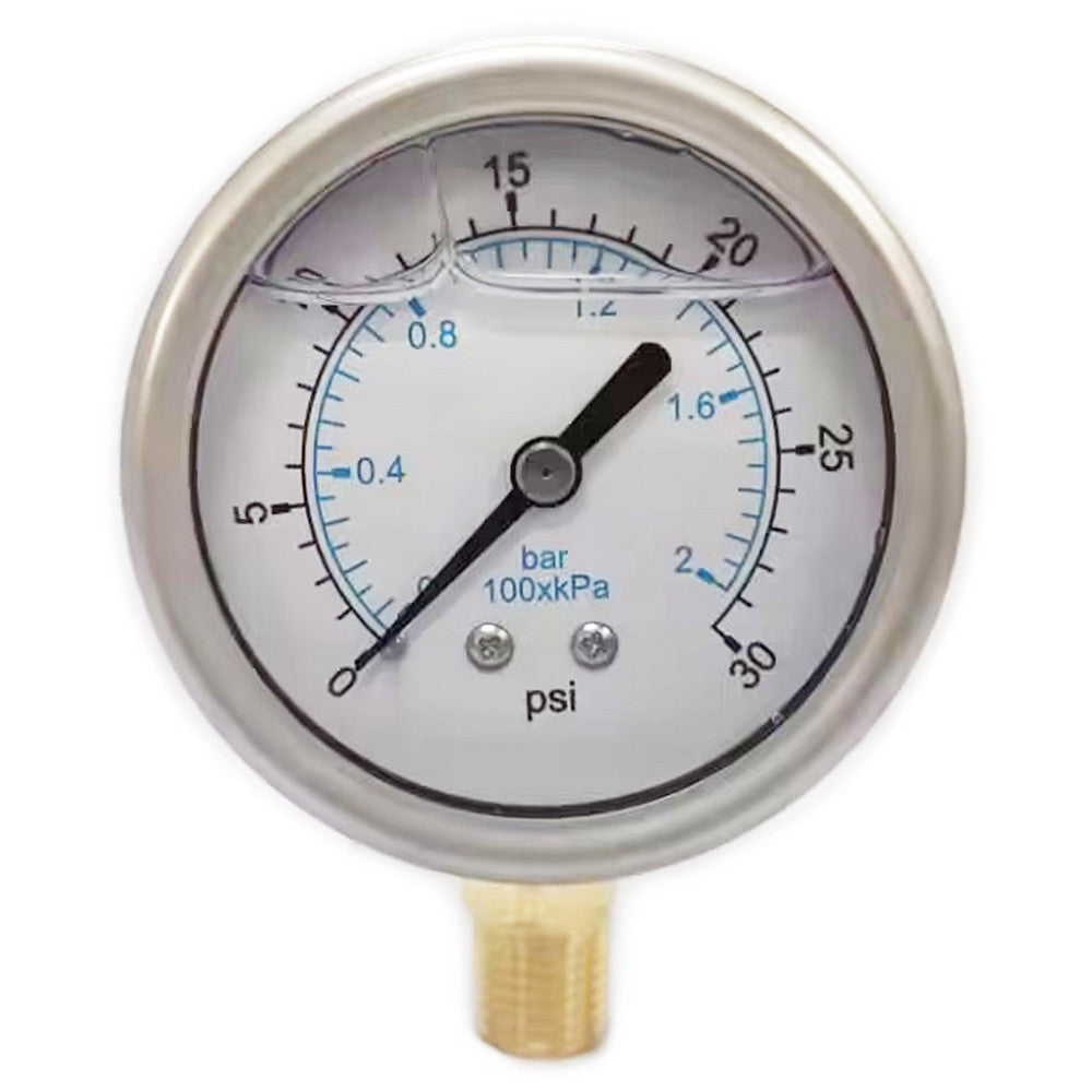Value Collection 115AL25030 Pressure Gauge 2-1/2" Dial, 30 psi, 1/4" Thread, NPT, Lower Mount