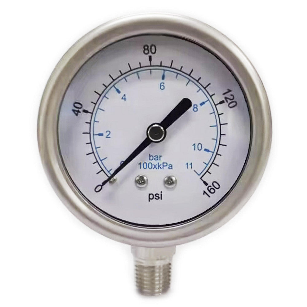 Value Collection 116AL25160D Pressure Gauge 2-1/2" Dial, 160 psi, 1/4" Thread, NPT, Lower Mount