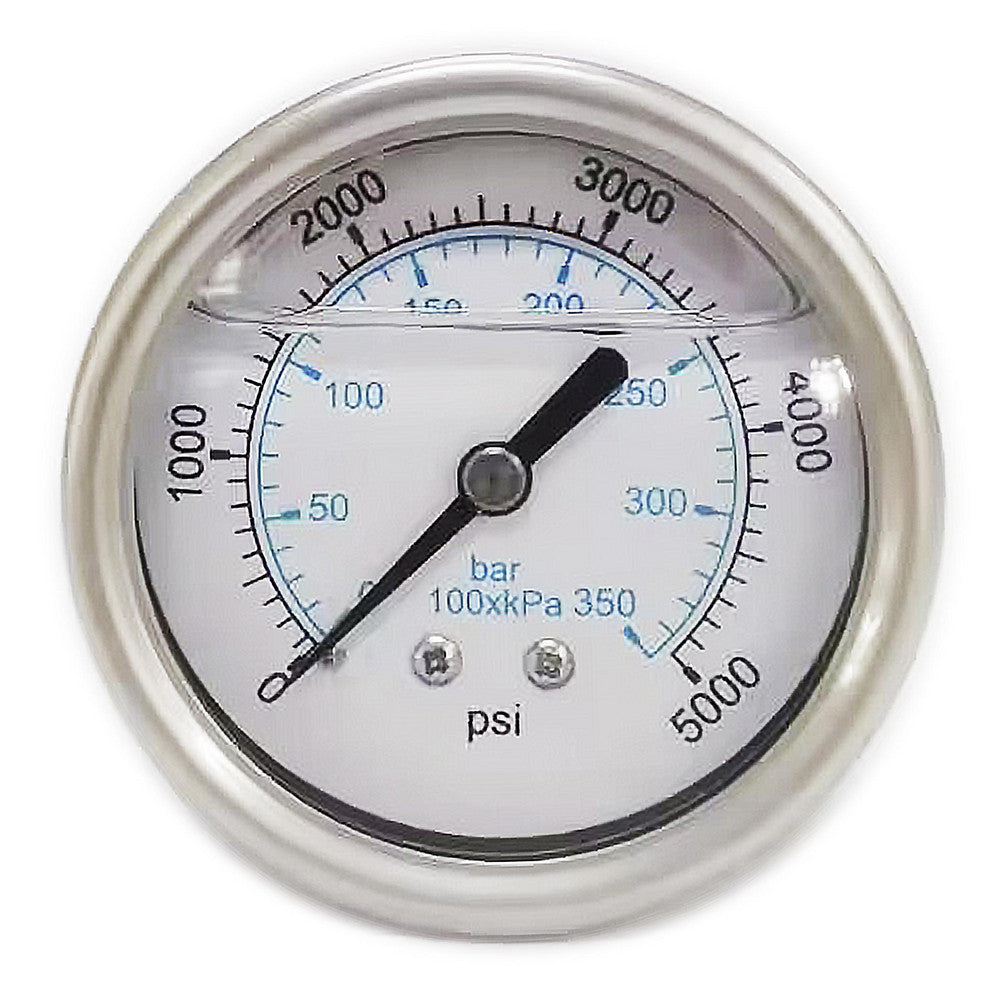 Value Collection 116AB25K05 Pressure Gauge 2-1/2" Dial, 5,000 psi, 1/4" Thread, NPT, Center Back Mount