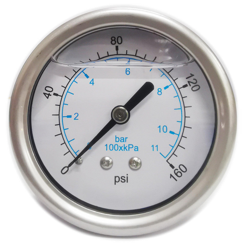 Value Collection 116AB25160 Pressure Gauge 2-1/2" Dial, 160 psi, 1/4" Thread, NPT, Center Back Mount