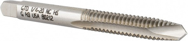 Widia 2750152 Spiral Point Tap 1/4-20 UNC, 2 Flutes, Plug Chamfer, 2B/3B Class of Fit, High-Speed Steel, Bright/Uncoated