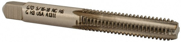 Widia 2749732 Straight Flutes Tap 5/16-18, UNC, 4 Flutes, Bottoming, 3B, High Speed Steel, Bright/Uncoated