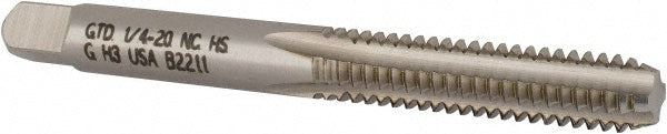 Widia 2749818 Straight Flute Tap 1/4-20 UNC, 4 Flutes, Bottoming, 3B Class of Fit, High Speed Steel, Bright/Uncoated