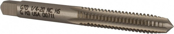 Widia 2957247 Straight Flutes Tap 1/4-20, UNC, 4 Flutes, Plug, 3B, High Speed Steel, Bright/Uncoated