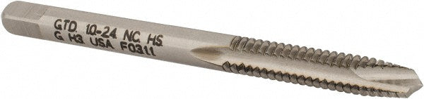 Widia 2409831 Spiral Point Tap #10-24 UNC, 2 Flutes, Plug Chamfer, 2B/3B Class of Fit, High-Speed Steel, Bright/Uncoated