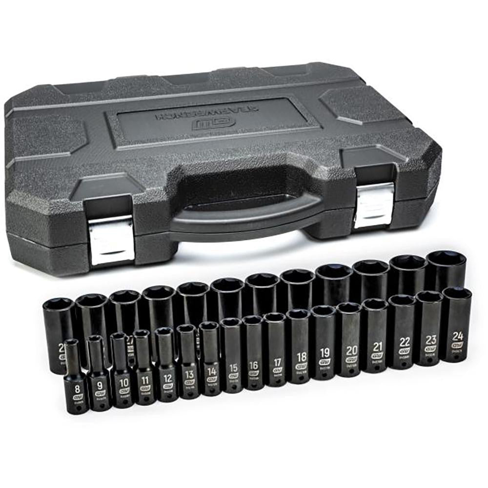 GEARWRENCH 84935N Deep Impact Socket Set 29 Pc, 1/2" Drive, 8.00 to 36.00" Socket