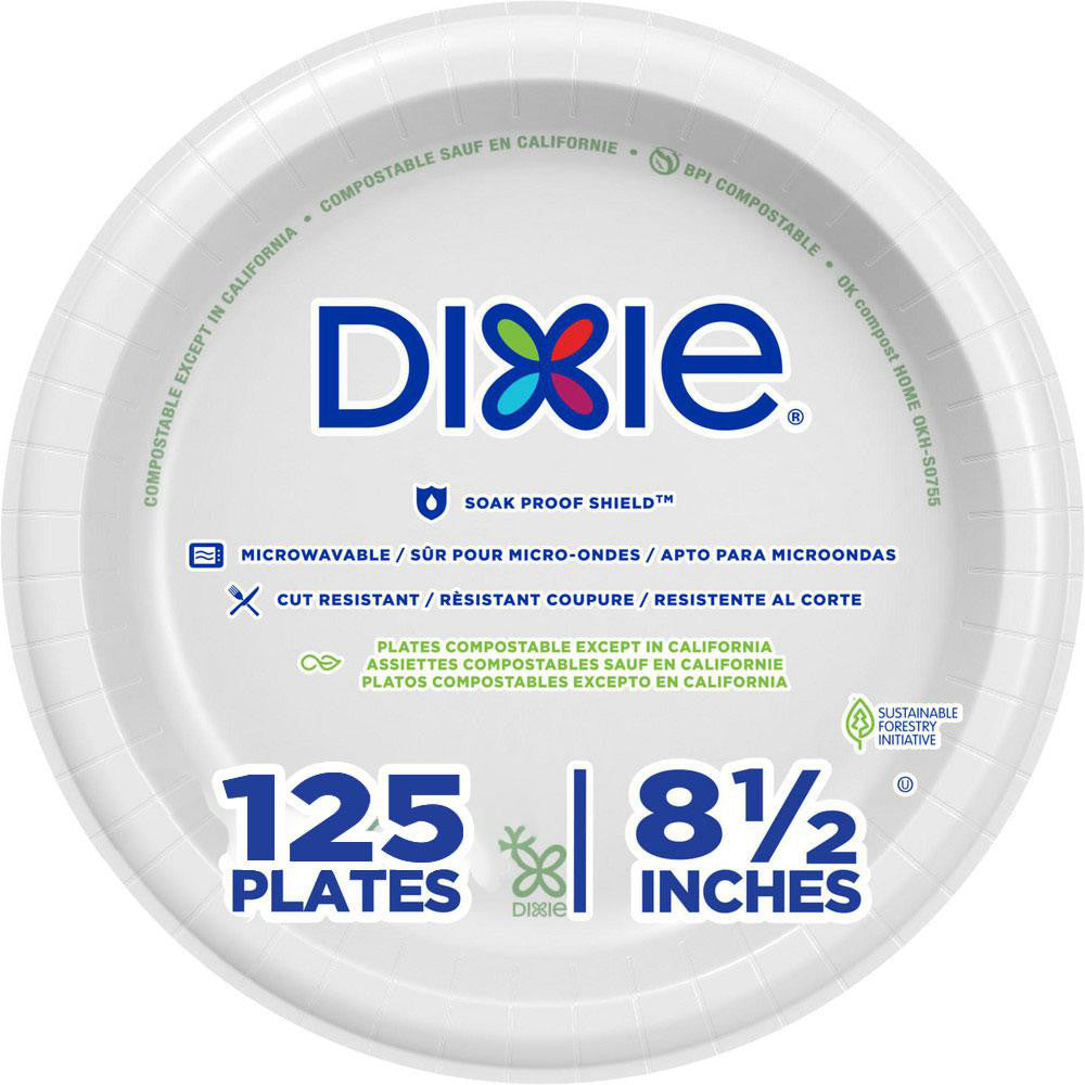 Dixie DXEUX9WSPK Plate 8.5" Dia, Paper, White