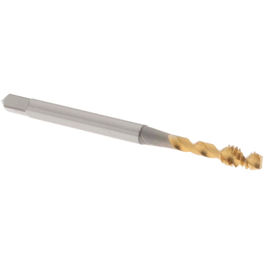 OSG 1732205 Spiral Flute Tap #6-32 UNC, 2 Flutes, Modified Bottoming, 2B Class of Fit, Vanadium High Speed Steel, TIN Coated