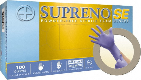 Ansell SU-690-S Series Microflex Supreno Disposable Gloves Size Small, 4.3 mil, Uncoated-Coated Nitrile, Medical Grade, Unpowdered