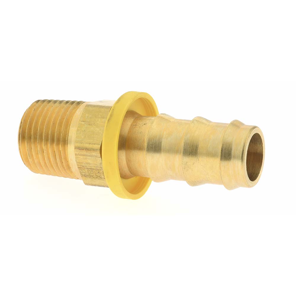Parker PP-00030 Barbed Push-On Hose Male Connector 1/2-14 MNPT, Brass, 5/8" Barb