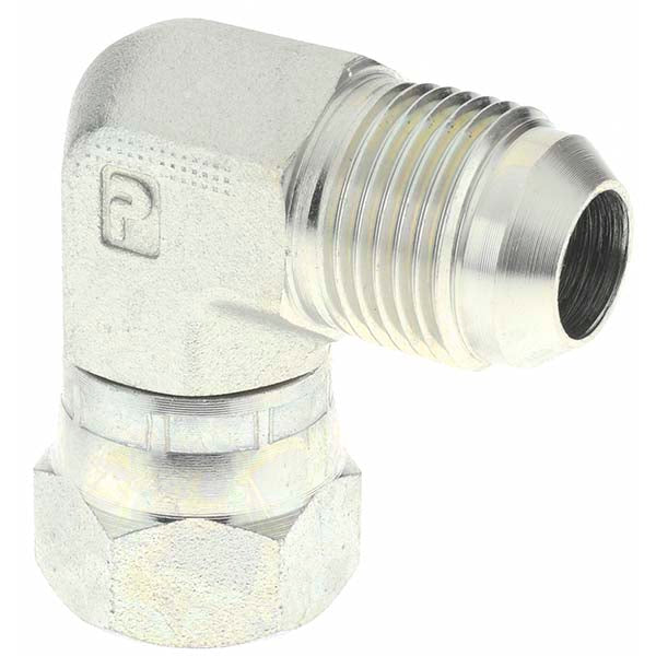 Parker KP76410 Steel Flared Tube Swivel 90 &deg Elbow 5/8" Tube OD, 37 &deg Flared Angle