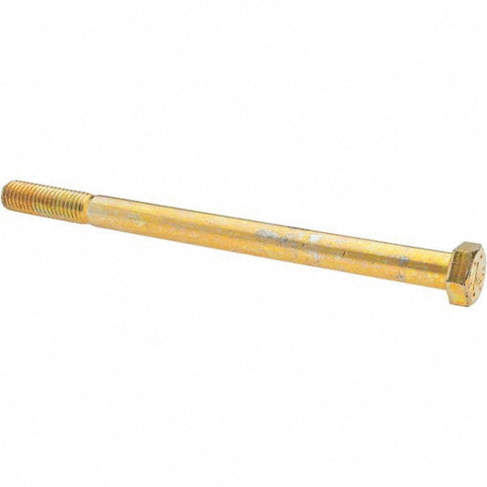 Value Collection 39123 Hex Head Cap Screw 1/2-13 x 7-1/2", Grade 8 Steel, Zinc Yellow Dichromate Finish