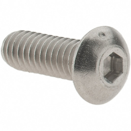 Value Collection C56001210 Button Socket Cap Screw #8-32, 1/2" Length Under Head, Stainless Steel, Bright/Uncoated